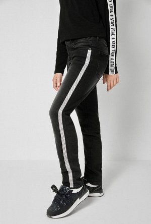 Утепленные джинсы для девочек черный