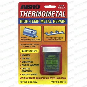 Холодная сварка ABRO Thermometal High-Temp Metal Repair, термостойкая, банка 85г, арт. TM-185