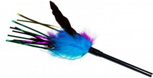 Дразнилка для кошек фиолетово-синие перья, 40см Уют