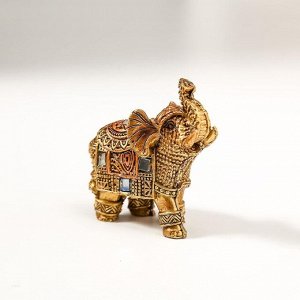 Фигурка полистоун «Бронзовый слоник с попоной из арабского ковра», 6x5.5x2.5 см, МИКС