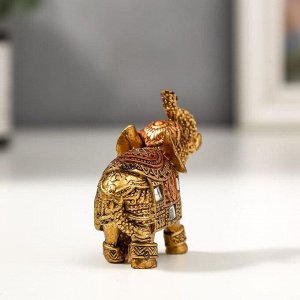 Фигурка полистоун «Бронзовый слоник с попоной из арабского ковра», 6x5.5x2.5 см, МИКС