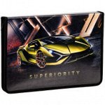 Папка для труда 1 отделение, А4, ArtSpace &quot;Superiority&quot;, картон, молния вокруг, откид. планка