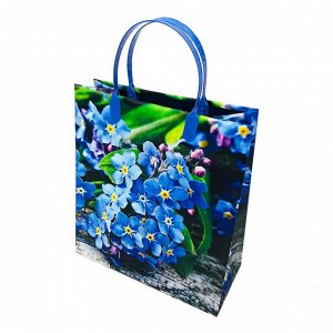 Пакет сумка размер 23*26см "Синие цветы"