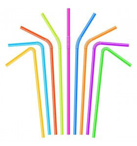 Трубочки для коктейля 5*210 цветные (100шт)