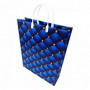 Пакет сумка размер 32*40см "Синий стеганый узор"