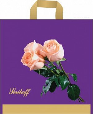 Пакет с петлевой ручкой "Букет розовых роз" 39*40см 95 мкм (25шт)