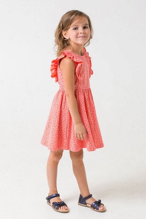 Платье для девочки Crockid К 5690 коралл, маленькие крапинки к1262