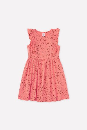 Платье(Весна-Лето)+girls (коралл, маленькие крапинки к1262)