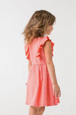 Платье для девочки Crockid К 5690 коралл, маленькие крапинки к1262