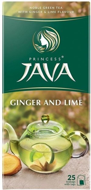 Зеленый чай в пакетиках Принцесса Ява Имбирь и лайм, 25 шт