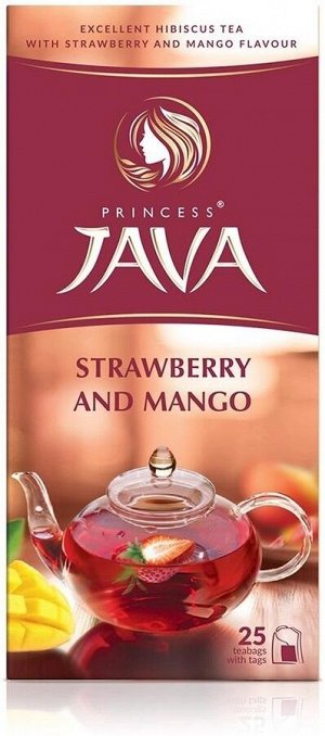 Чайный напиток в пакетиках Принцесса Ява Клубника и манго, 25 шт