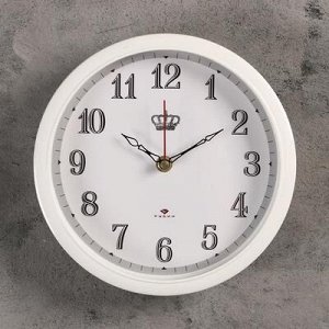 Часы настенные круглые "Корона", 22 см, обод белый