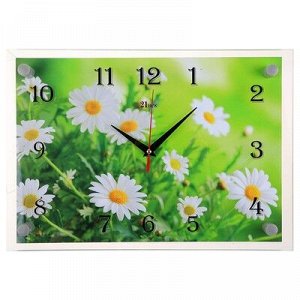 Часы настенные, серия: Цветы, "Ромашки", 25х35 см, микс