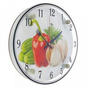 Часы настенные, серия: Кухня, "Овощи", 24х34 см, микс