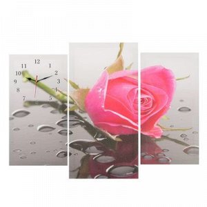 Часы настенные модульные «Розовая роза», 60 ? 80 см