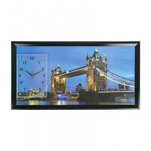 Часы-картина настенные, серия: Город, "Тауэрский мост", 50х100 см, микс