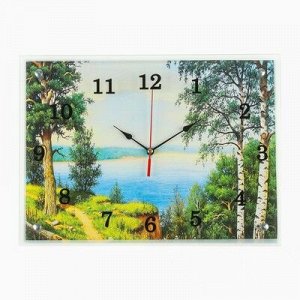 Часы настенные, серия: Природа, "Озеро", 30х40 см, микс