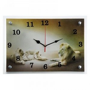 Часы настенные, серия: Животный мир, "Белые львы"25х35см