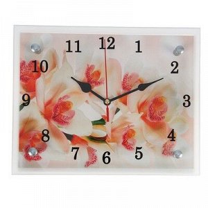 Часы настенные, серия: Цветы, "Орхидея", 20х25 см, микс