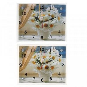 Часы настенные, серия: Цветы, "Ромашки", 20х25 см, микс