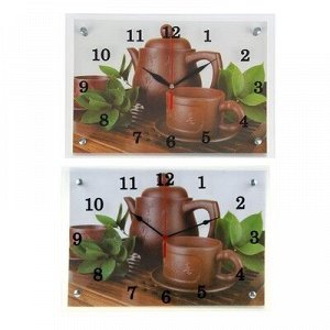 Часы настенные, серия: Интерьер, "Японский чайный набор", 25х35 см, микс