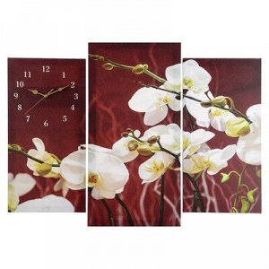 Часы настенные модульные «Белые орхидеи», 60 ? 80 см