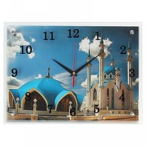Часы настенные, серия: Город, "Казанская мечеть Кул Шариф", 30х40 см, микс