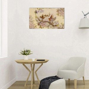 Картина на холсте "Птички на сакуре" 60*100 см
