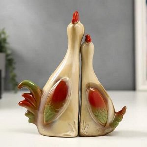 Сувенир керамика "Петушок и курочка" набор 2 шт 18х16,5х5 см