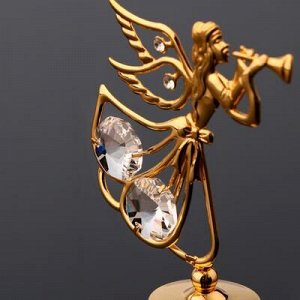 Сувенир "Ангел с трубой", с 4-я кристаллами Сваровски ,6х2,5х7см.