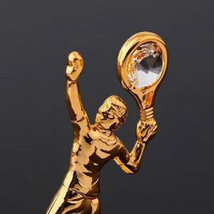 Сувенир "Теннисист" на зеркальной подставке, с кристаллами Сваровски, 8,5х6х3 см