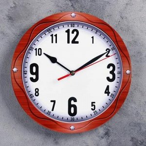 Часы настенные классика, круглые 24 см, стрелки микс