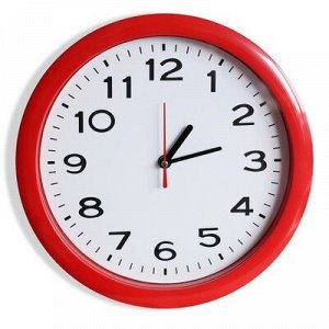 Часы настенные, серия: Классика, "Классика", красный обод, 28х28 см, микс