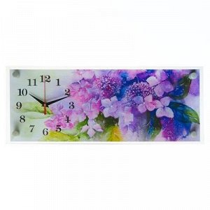 Часы настенные, серия: Цветы, "Букет цветов", 20х50 см микс