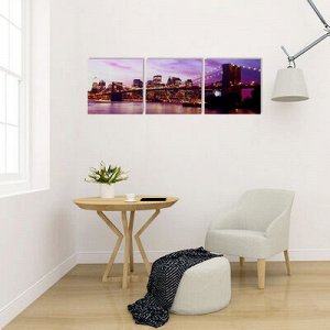 Модульная картина "Вечерний мост" (3-35х35) 35х105 см