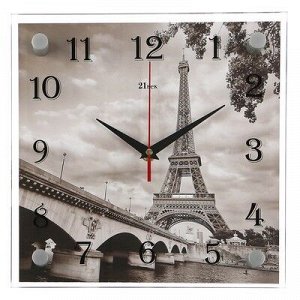 Часы настенные, серия: Город, "Эйфелева башня", 25х25 см, микс