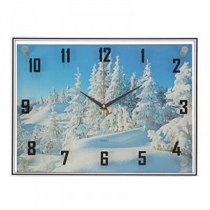 Часы настенные, серия: Природа, "Деревья зимой", 35х45 см, микс