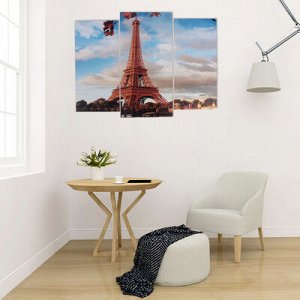 Модульная картина "Эйфелева башня осенью" (2-25х52; 1-30х60) 60х80 см