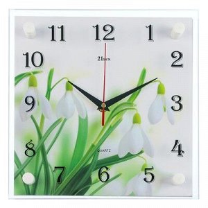 Часы настенные, серия: Цветы, "Подснежники", 25х25 см микс