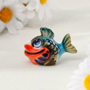 Сувенир "Рыбка", гжель цветная, 4х6 см