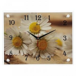 Часы настенные, серия: Цветы, "Милые ромашки" 30х40 см, микс