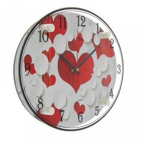 Часы настенные, серия: Люди, "Сердечки", 24х34 см, микс