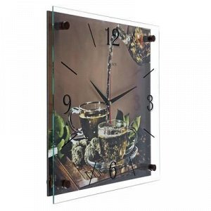 Часы настенные, серия: Кухня, "Чайная церемония", 35х35 см, микс