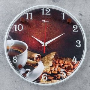 Часы настенные, серия: Кухня, "Чашка кофе", 30х30 см , микс
