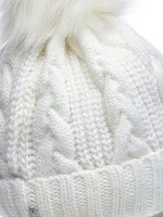 JAGGA /  Вязаный зимний комплект Малина: вязаная шапка женская зимняя с помпоном, варежки и снуд