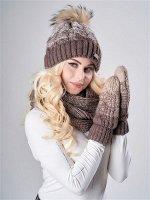 JAGGA /  Комлект Лила со снудом и варежками