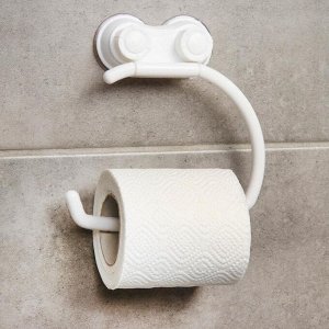 Держатель на присосках для туалетной бумаги «Белая коллекция», 14,5x17x3 см