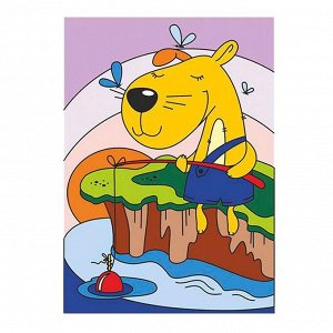 Набор для творчества LORI Картина по номерам для малышей Смелый рыбак3