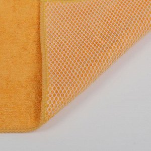 Салфетка из микрофибры и коралловой ткани, оранжевая, 35х40 см