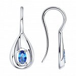 Серьги из серебра с фианитами